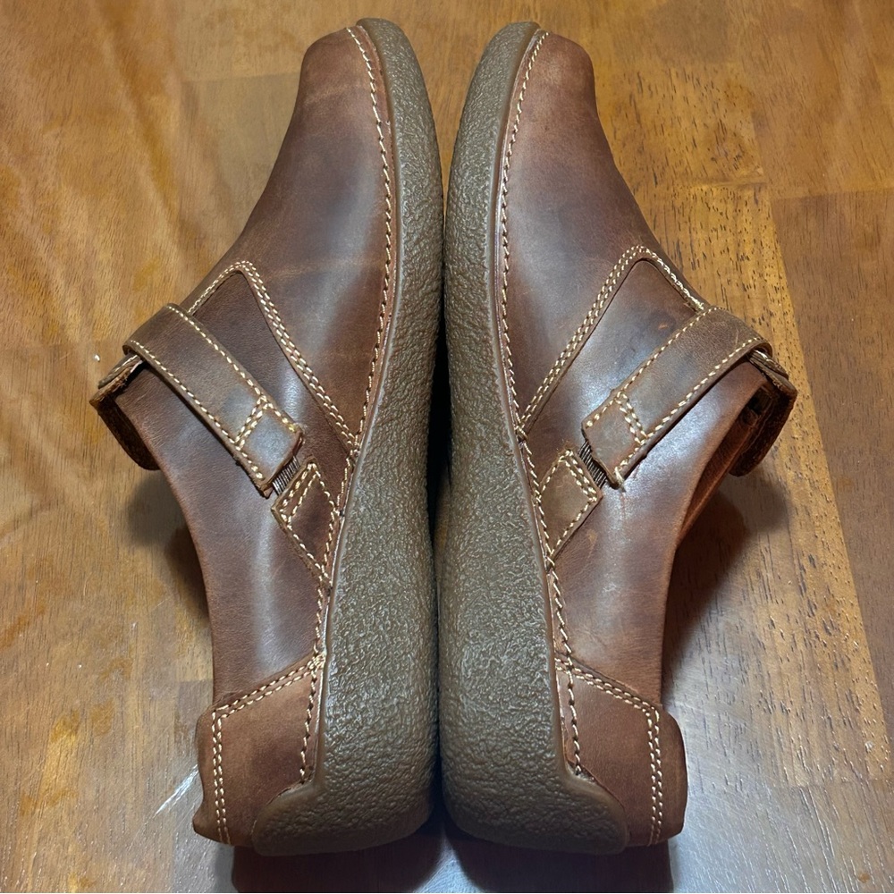 Duluth Trading Co Brown Leather Andina Outdoor Mules Clog Shoes Women's Size 10 - Picture 9 of 14
